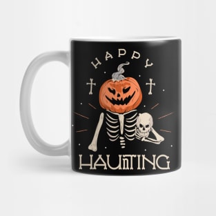 Happy Haunting Skeleton With Jack O' Lantern Head Mug